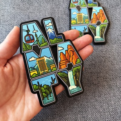 Магнит 3D цветной Almaty art