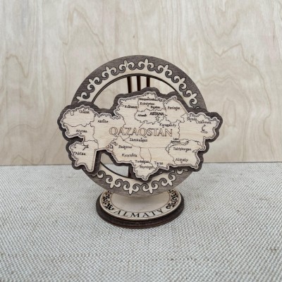 Сувенир Шанырак 110х80 мм. Карта Казахстана