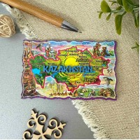 Магнит прямоугольный цветной Карта Казахстана Магнит прямоугольный цветной Карта Казахстана
