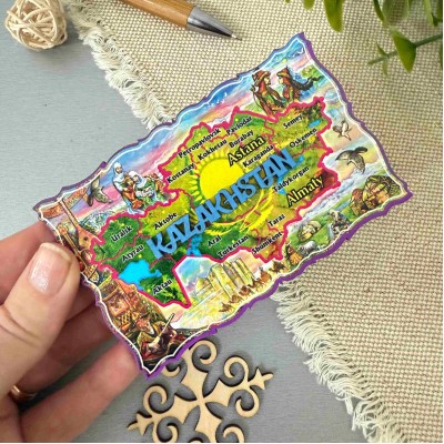 Магнит прямоугольный Карта Казахстана Магнит прямоугольный Карта Казахстана