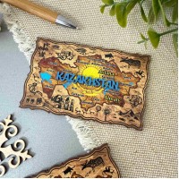 Магнит прямоугольный цветной Карта Казахстана