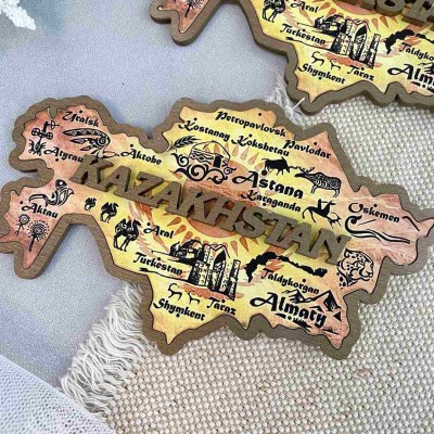 Магнит цветной Карта Казахстана Магнит цветной Карта Казахстана