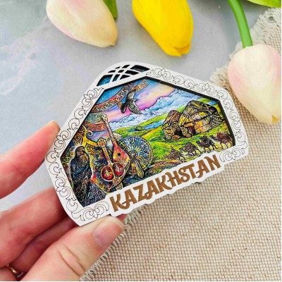 Магнит рамка Юрта с шаныраком Казахстан Магнит рамка Юрта с шаныраком Казахстан