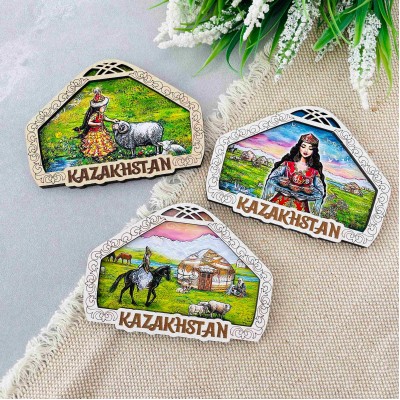 Магнит рамка Юрта с шаныраком Казахстан Магнит рамка Юрта с шаныраком Казахстан