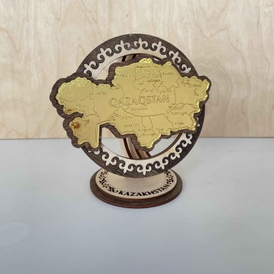 Сувенир Шанырак 110х80 мм. золото Карта