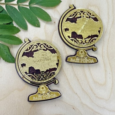 Магнит золото Глобус карта казахстан