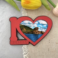 Магнит рамка Красное сердце