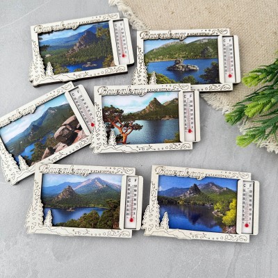 Магнит рамка Лес с термометром