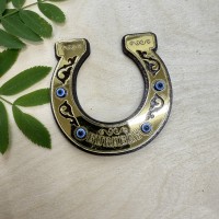 Магнит золото Подкова с глазками