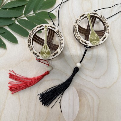 Авто подвеска золото Шанырак с домброй