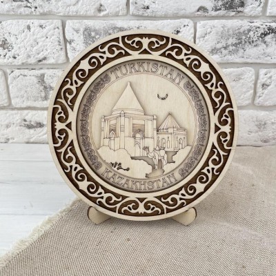 Тарелка резная 3D 20см Мавзолей Иль-Арслана