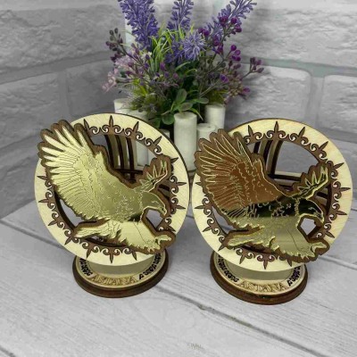 Сувенир Шанырак 120х100 мм. золото Орёл