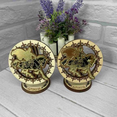 Сувенир Шанырак 120х100 мм. золото Джигит