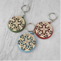 Брелок цветной круглый Орнамент Казахстан