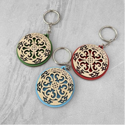 Брелок цветной круглый Орнамент Казахстан