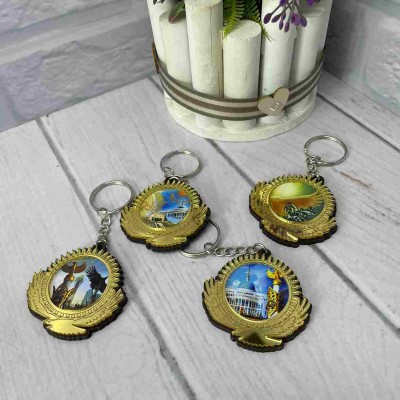 Брелок золото Солнце с орлом