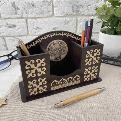 Органайзер 3 отдела тёмный герб