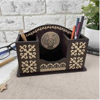 Органайзер 3 отдела тёмный герб