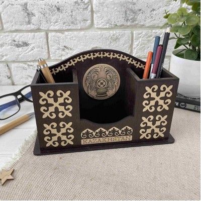 Органайзер 3 отдела тёмный герб