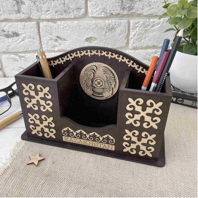 Органайзер 3 отдела тёмный герб